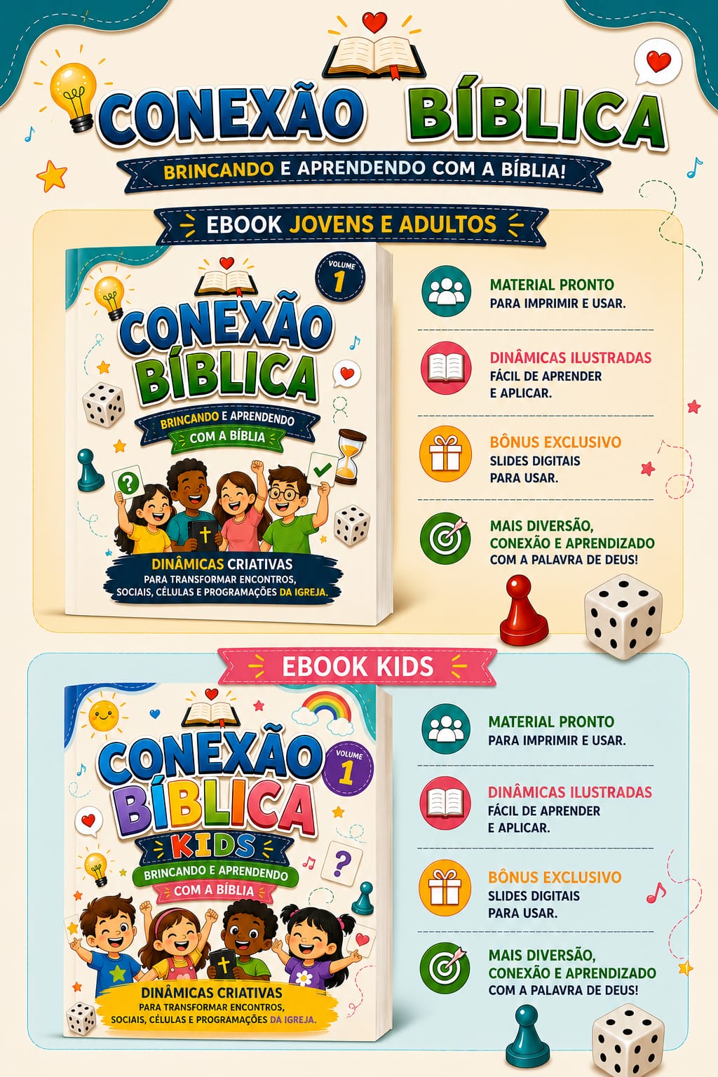 Conexão Bíblica — e-books Kids e Jovens/Adultos